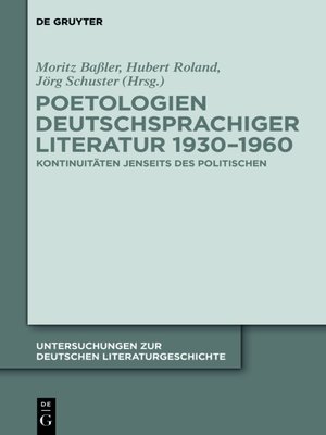 cover image of Poetologien deutschsprachiger Literatur 1930-1960